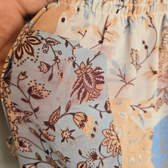 Dress Forum Floral Patchwork Boho Maxi Dress Size S Flowy Romantic Fall Festival - Picture 15 of 15